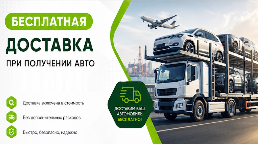 Акция! Бесплатная доставка по Донецке при получении авто